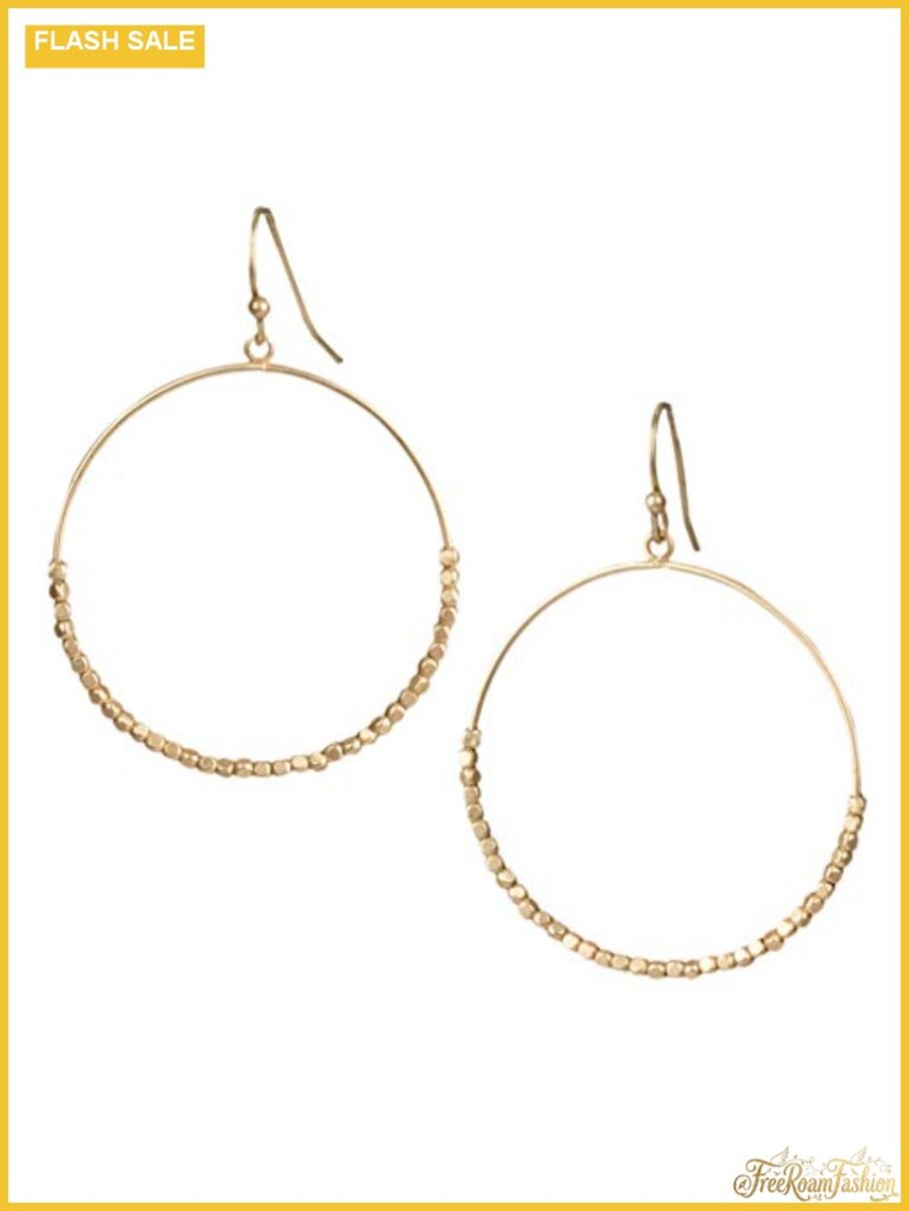 Gold Alloy Teardrop Hoop Dangle Earrings French Hook Lightweight